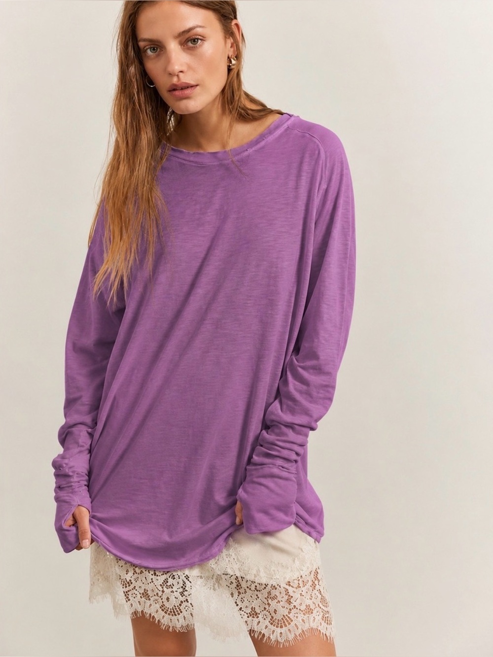 NWT We The Free | Free People Arden Tee Bellflower Dark Purple Small